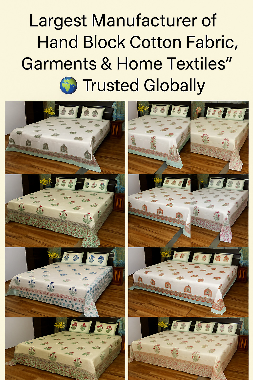 Hand Block Printed Bedsheets Jaipuri Quilts